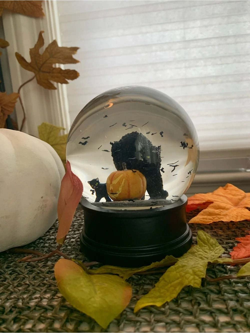 Big Trike Vintage NWT Halloween Inspired Black Cat Jack-o’-lantern Snow Globe